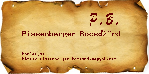 Pissenberger Bocsárd névjegykártya